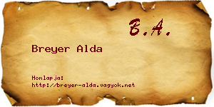 Breyer Alda névjegykártya